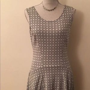 New York & Company Black and White Midi Dress
